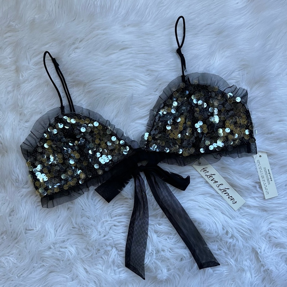 For Love & Lemons • Sequin Embellished Christelle Bralette Top - Picture 7 of 12
